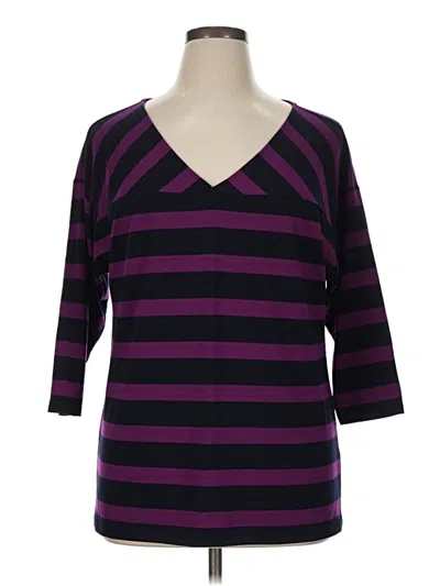 Pre-owned Eloquii 3/4 Sleeve T-shirt In Purple