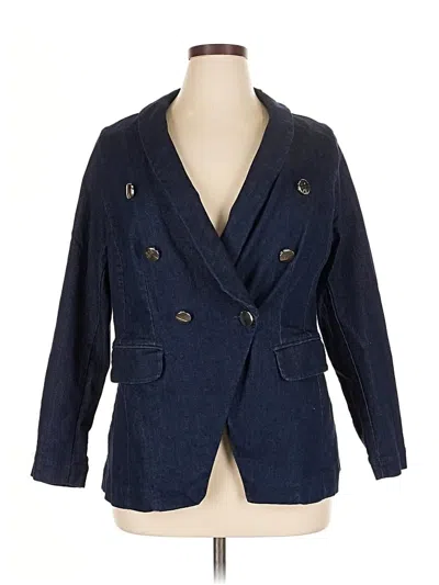 Pre-owned Eloquii Blazer Jacket In Blue