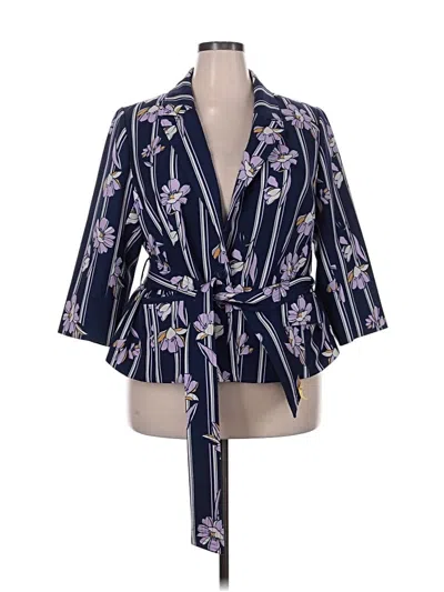 Pre-owned Eloquii Blazer Jacket In Blue