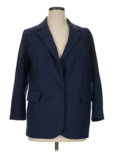 Pre-owned Eloquii Blazer Jacket In Blue