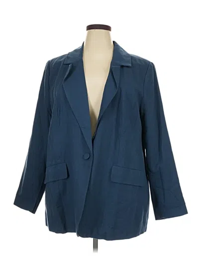 Pre-owned Eloquii Blazer Jacket In Blue
