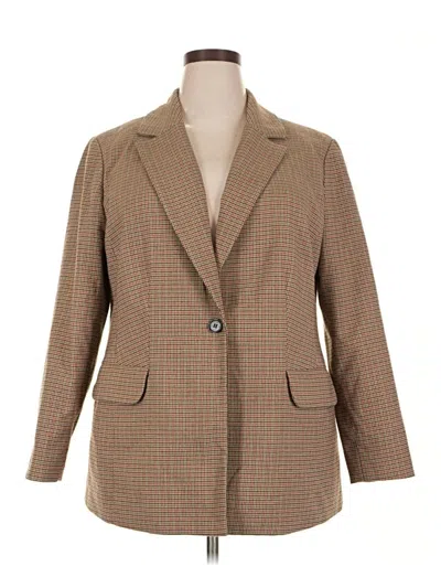 Pre-owned Eloquii Blazer Jacket In Brown