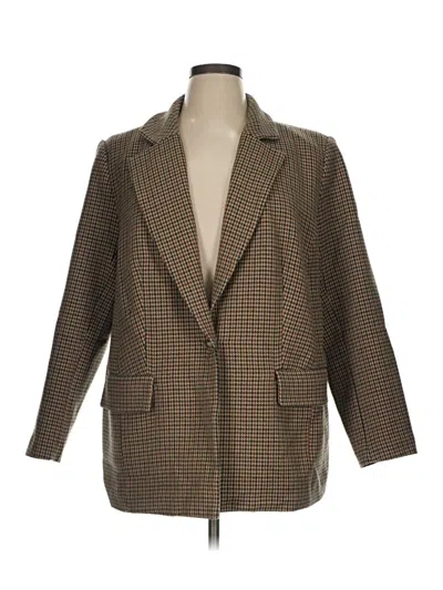 Pre-owned Eloquii Blazer Jacket In Brown