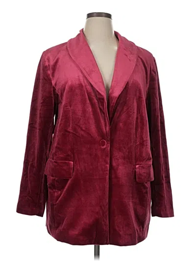 Pre-owned Eloquii Blazer Jacket In Burgundy
