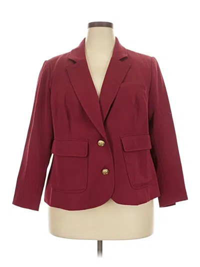 Pre-owned Eloquii Blazer Jacket In Burgundy
