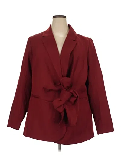Pre-owned Eloquii Blazer Jacket In Burgundy