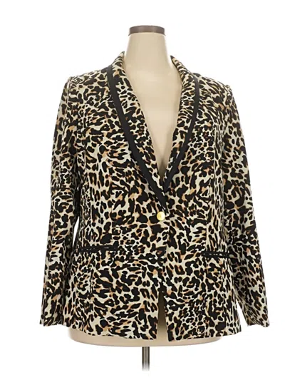 Pre-owned Eloquii Blazer Jacket In Gold