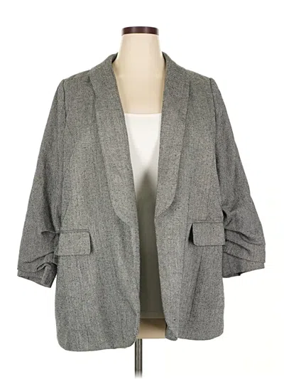 Pre-owned Eloquii Blazer Jacket In Gray