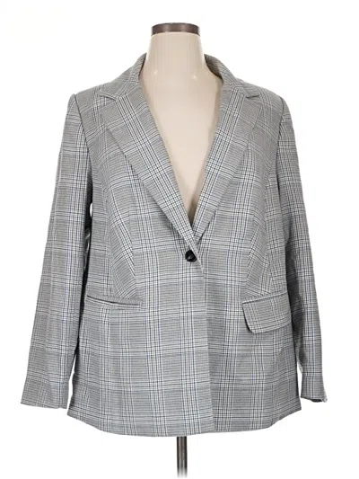 Pre-owned Eloquii Blazer Jacket In Gray