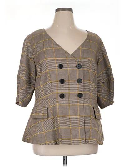 Pre-owned Eloquii Blazer Jacket In Gray