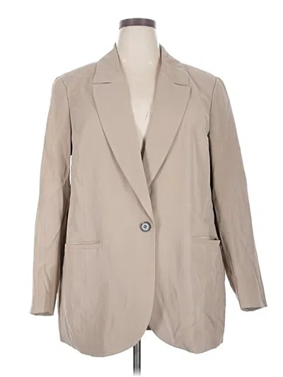 Pre-owned Eloquii Blazer Jacket In Tan