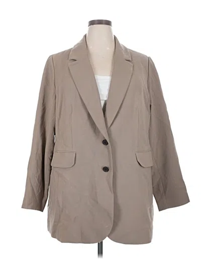Pre-owned Eloquii Blazer Jacket In Tan