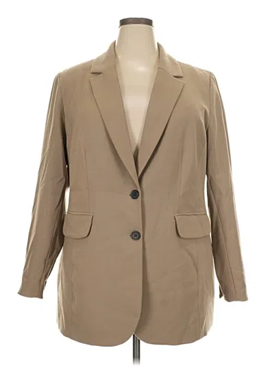 Pre-owned Eloquii Blazer Jacket In Tan