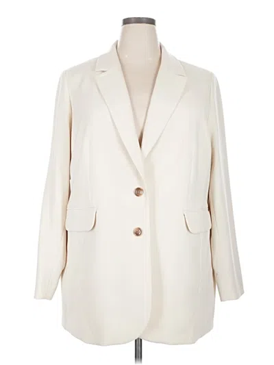Pre-owned Eloquii Blazer Jacket In White