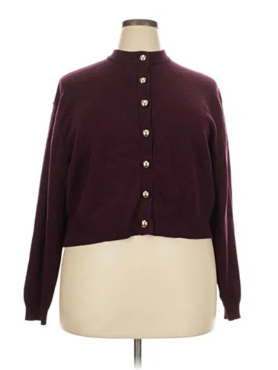 Pre-owned Eloquii Cardigan Sweater In Burgundy