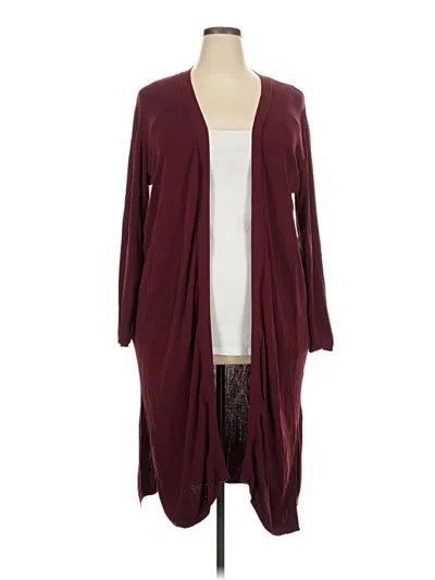 Pre-owned Eloquii Cardigan Sweater In Burgundy