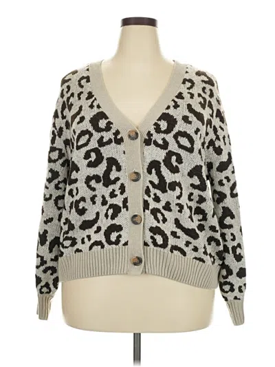 Pre-owned Eloquii Cardigan Sweater In Silver