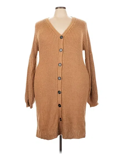 Pre-owned Eloquii Cardigan Sweater In Tan