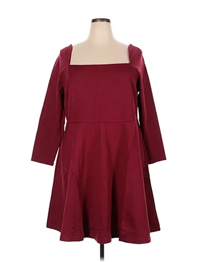 Pre-owned Eloquii Casual Dress In Burgundy