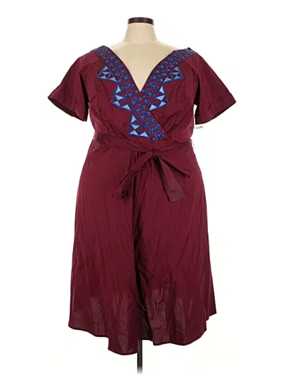Pre-owned Eloquii Casual Dress In Burgundy