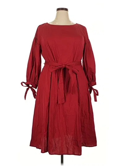 Pre-owned Eloquii Casual Dress In Burgundy