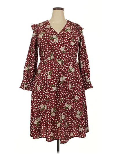 Pre-owned Eloquii Casual Dress In Burgundy
