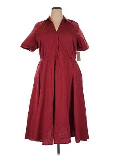 Pre-owned Eloquii Casual Dress In Burgundy