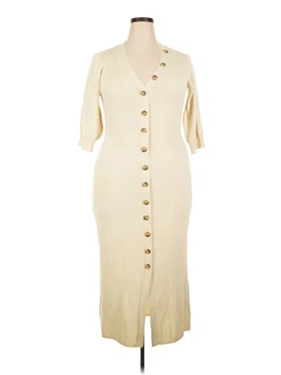 Pre-owned Eloquii Casual Dress In Ivory