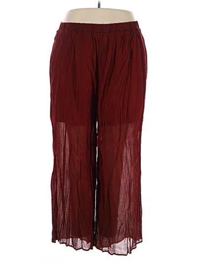 Pre-owned Eloquii Casual Pants In Burgundy