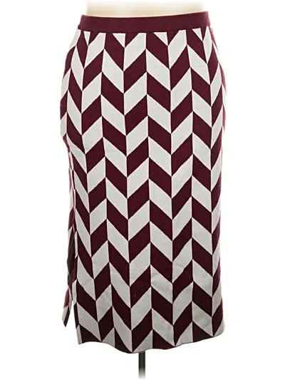 Pre-owned Eloquii Casual Skirt In Burgundy
