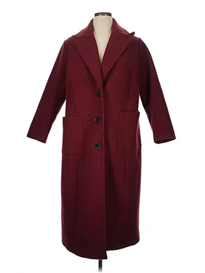 Pre-owned Eloquii Coat In Burgundy
