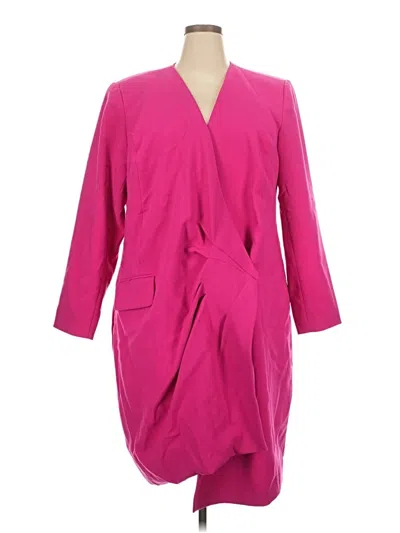 Pre-owned Eloquii Coat In Pink