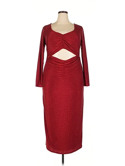 Pre-owned Eloquii Cocktail Dress In Burgundy