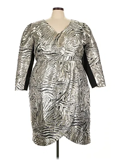 Pre-owned Eloquii Cocktail Dress In Silver
