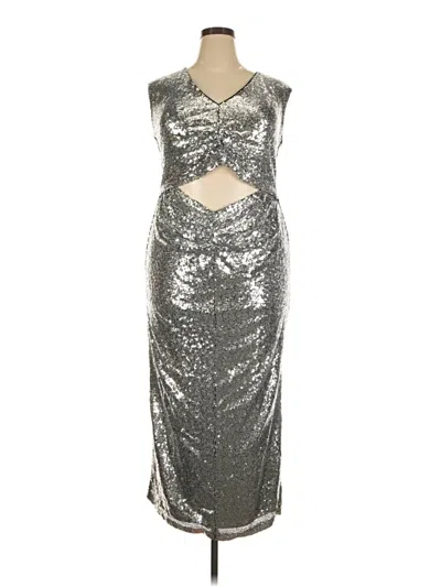Pre-owned Eloquii Cocktail Dress In Silver