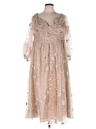 Pre-owned Eloquii Cocktail Dress In Tan