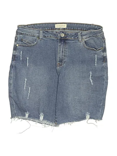 Pre-owned Eloquii Denim Shorts In Blue