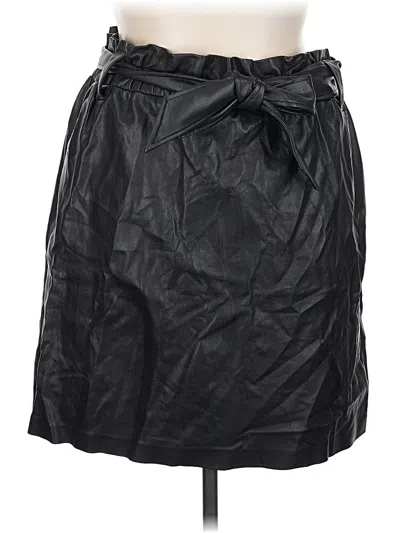 Pre-owned Eloquii Elements Faux Leather Skirt In Black