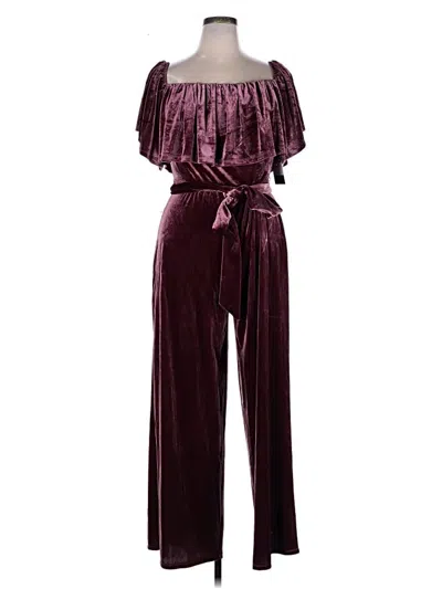 Pre-owned Eloquii Elements Jumpsuit In Burgundy
