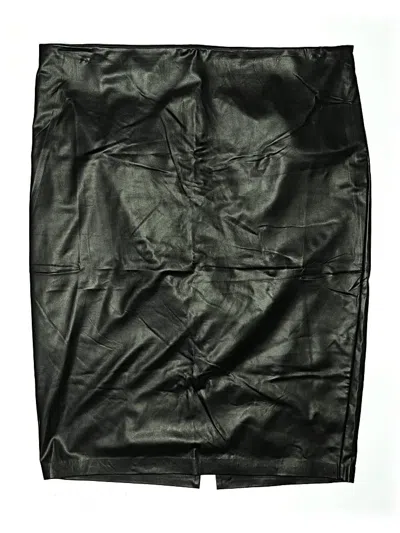 Pre-owned Eloquii Faux Leather Skirt In Black