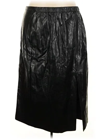 Pre-owned Eloquii Faux Leather Skirt In Black