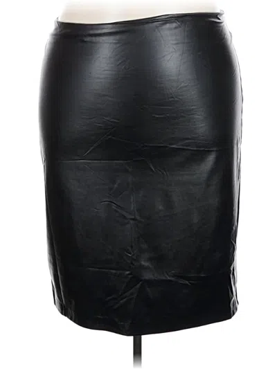 Pre-owned Eloquii Faux Leather Skirt In Black