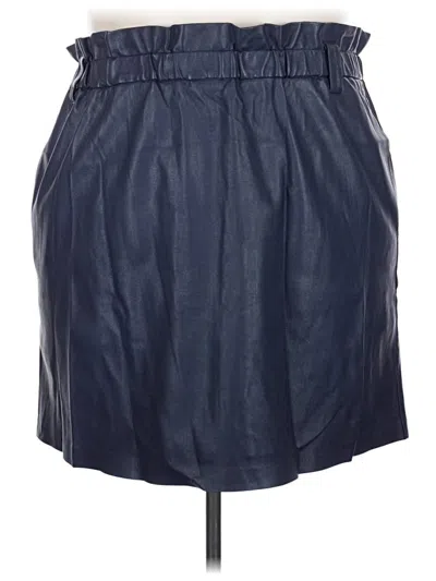 Pre-owned Eloquii Faux Leather Skirt In Blue