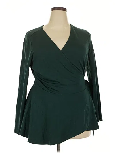 Pre-owned Eloquii Fleece Jacket In Green