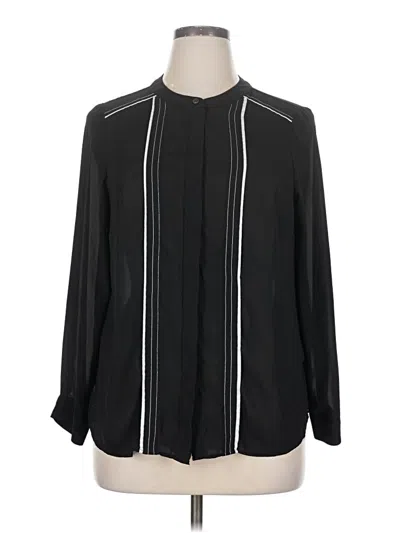 Pre-owned Eloquii Long Sleeve Blouse In Black