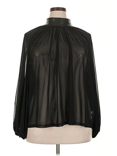 Pre-owned Eloquii Long Sleeve Blouse In Black