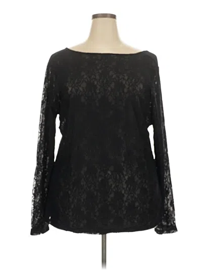 Pre-owned Eloquii Long Sleeve Blouse In Black