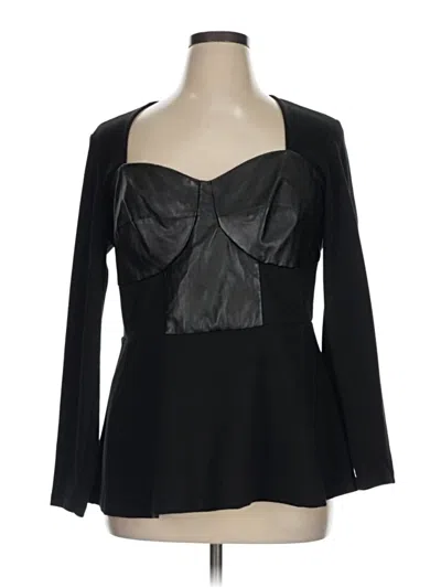 Pre-owned Eloquii Long Sleeve Blouse In Black