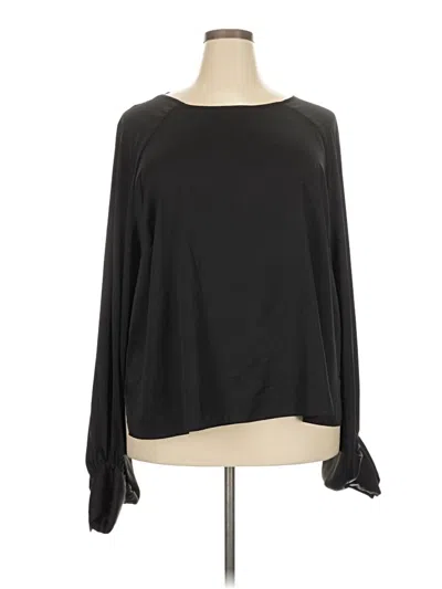 Pre-owned Eloquii Long Sleeve Blouse In Black