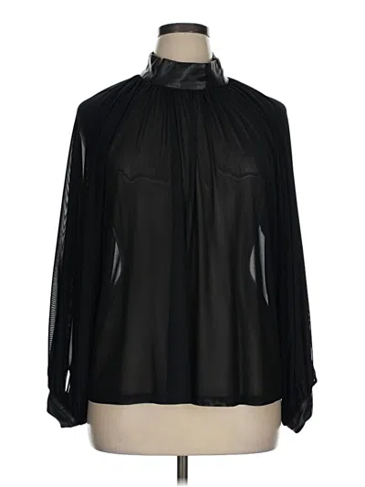 Pre-owned Eloquii Long Sleeve Blouse In Black